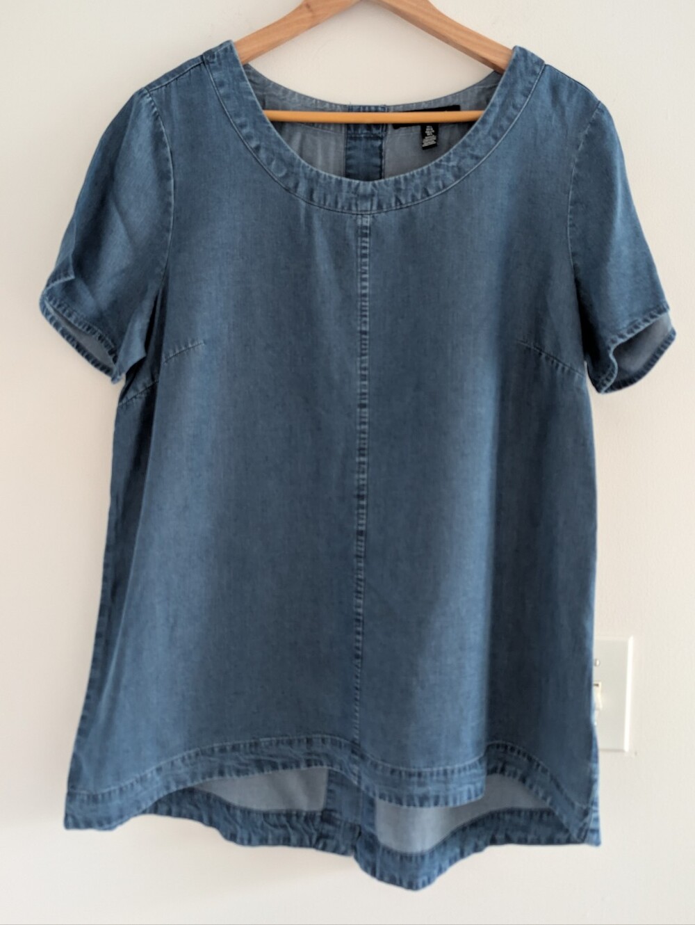 Ellen Tracy Denim Short-Sleeve Tunic 100% Lyocell